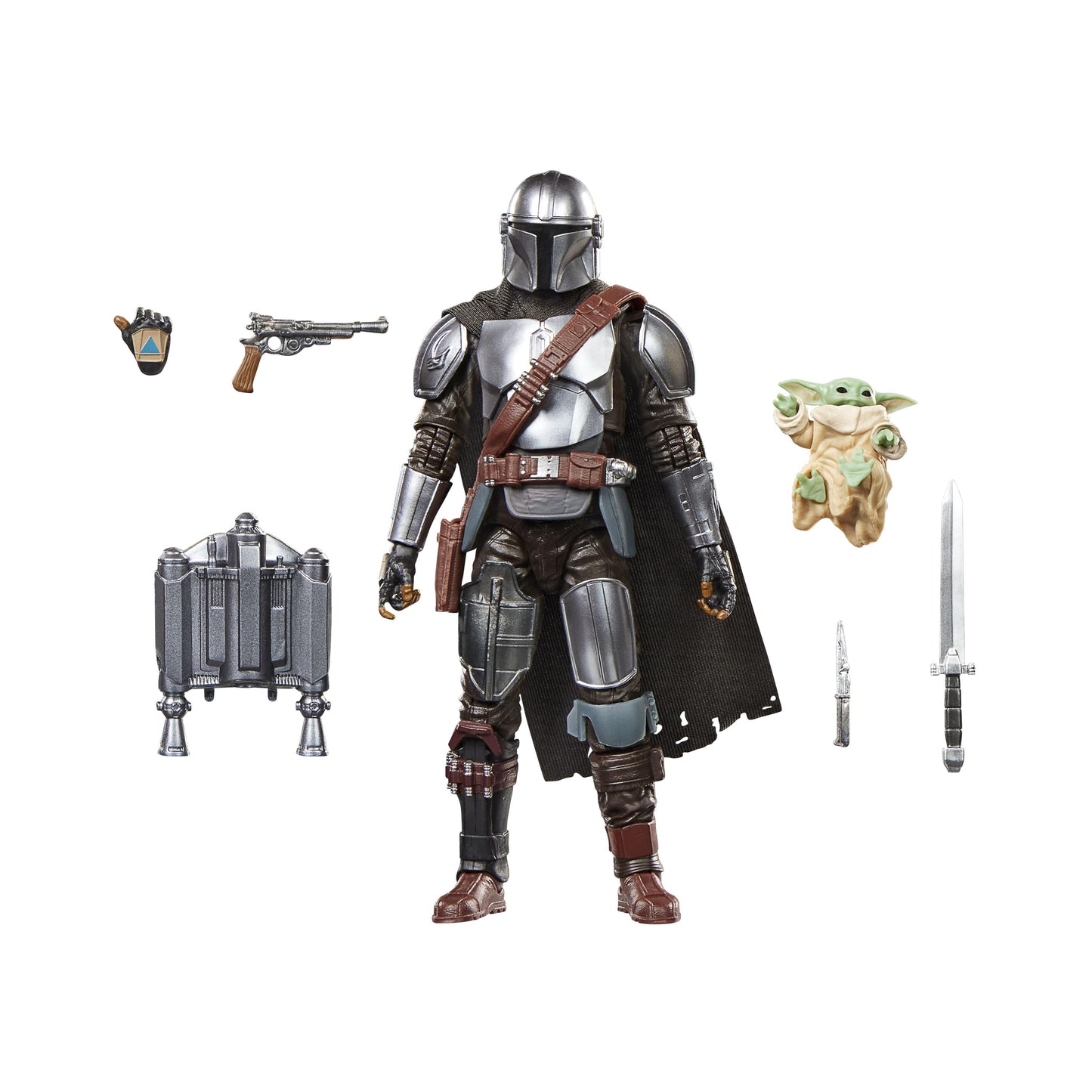 Star Wars Black Series 6 Inch Deluxe Action Figure - The Mandalorian & Grogu With Checklist Print