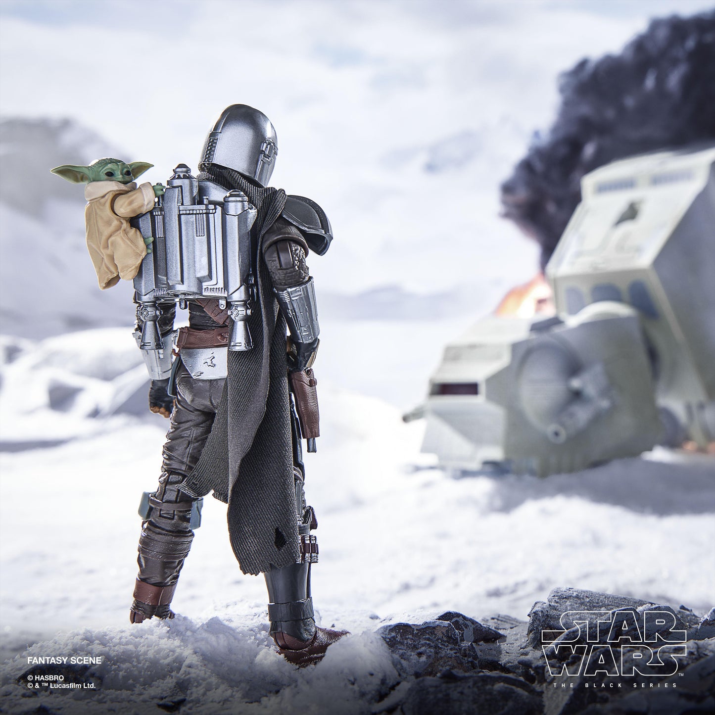 Star Wars Black Series 6 Inch Deluxe Action Figure - The Mandalorian & Grogu With Checklist Print