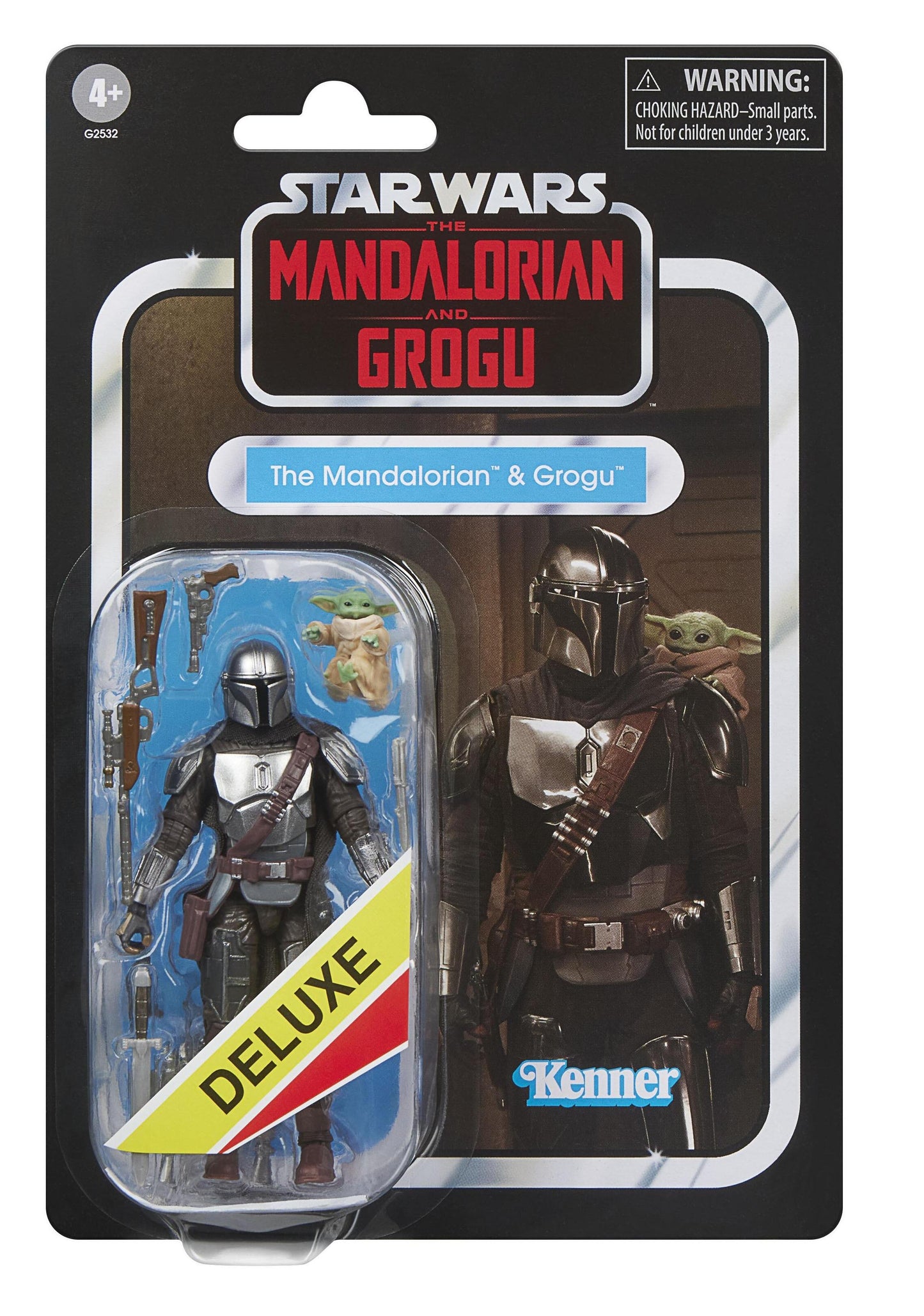 Star Wars The Vintage Collection 3.75 Inch Deluxe Action Figure - The Mandalorian & Grogu With Checklist Print