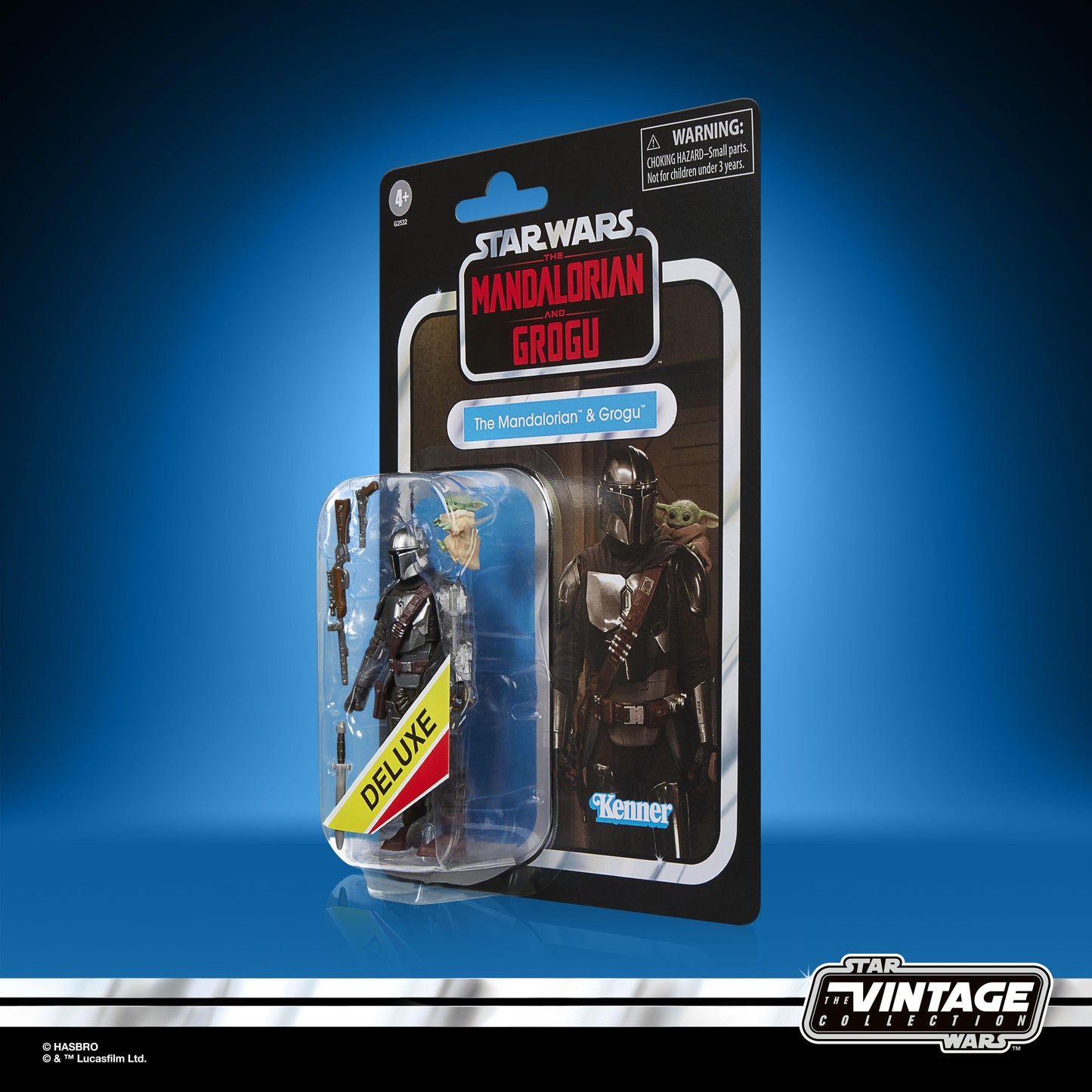 Star Wars The Vintage Collection 3.75 Inch Deluxe Action Figure - The Mandalorian & Grogu With Checklist Print