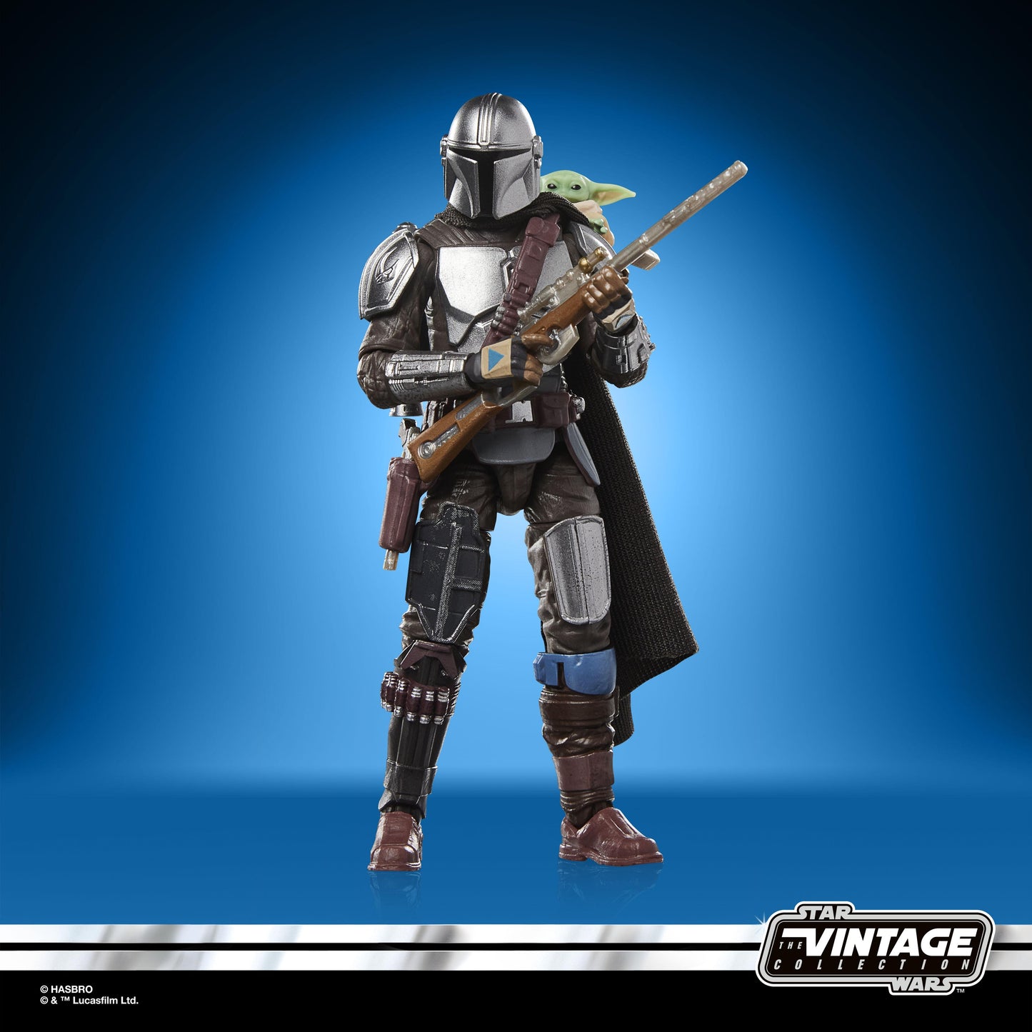 Star Wars The Vintage Collection 3.75 Inch Deluxe Action Figure - The Mandalorian & Grogu With Checklist Print
