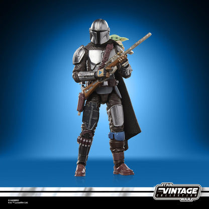Star Wars The Vintage Collection 3.75 Inch Deluxe Action Figure - The Mandalorian & Grogu With Checklist Print