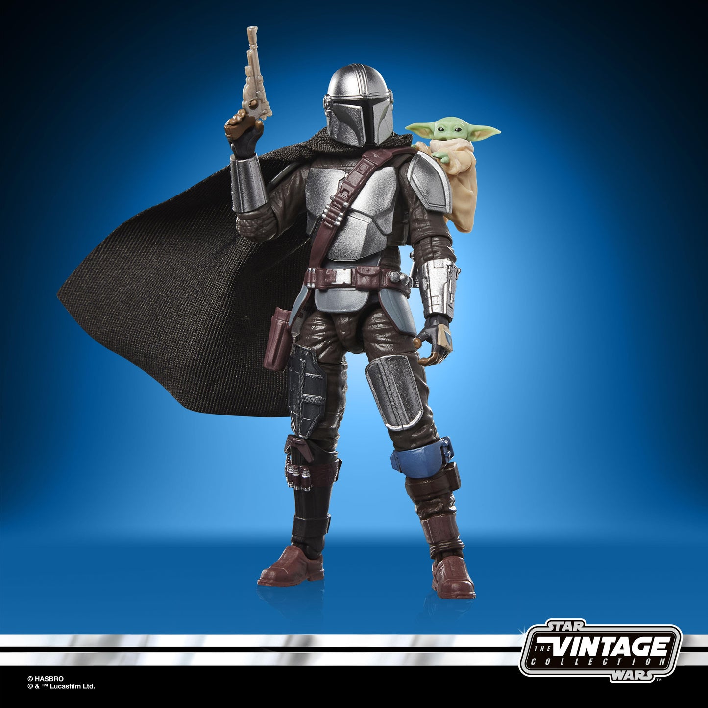 Star Wars The Vintage Collection 3.75 Inch Deluxe Action Figure - The Mandalorian & Grogu With Checklist Print