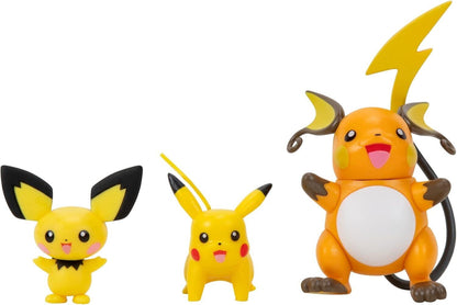 Pokémon Select Figure Evolution Multipack - Pichu, Pikachu & Raichu