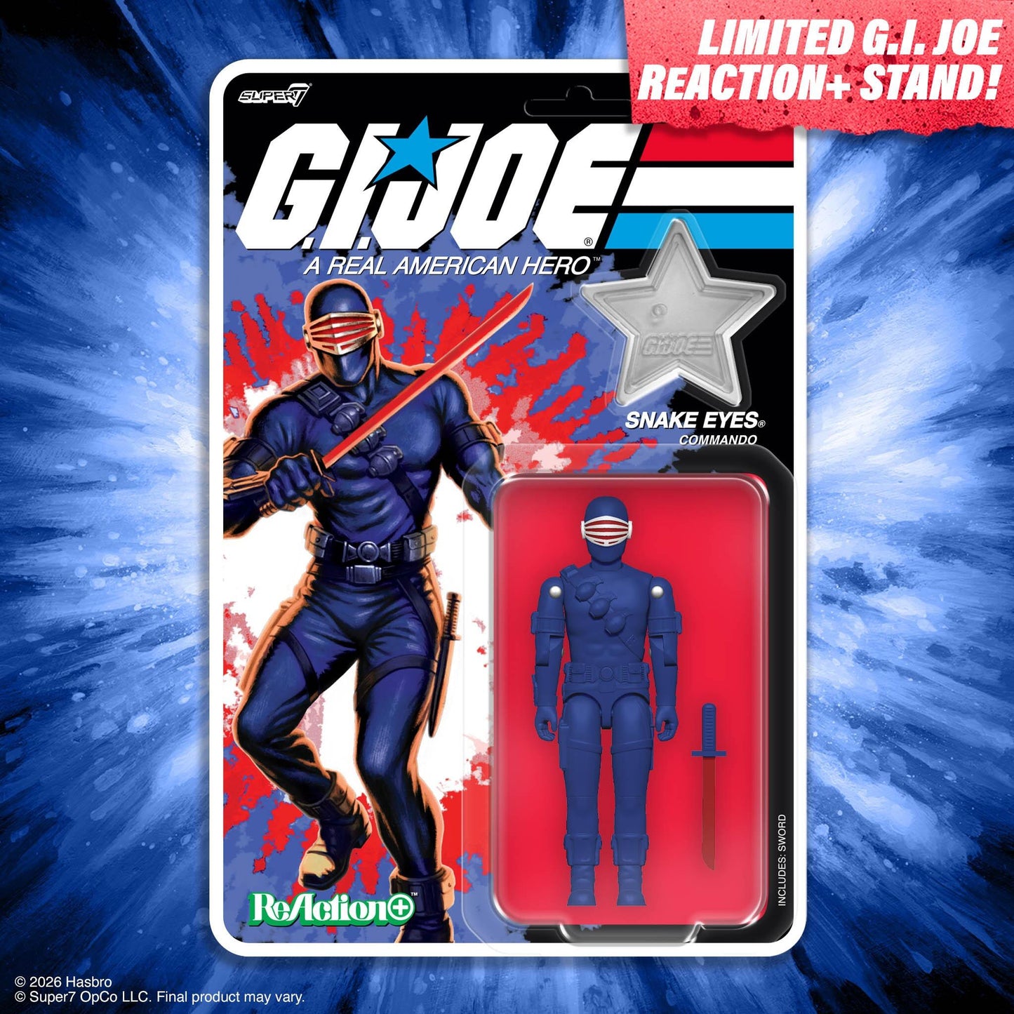 *PRE-ORDER  G.I. Joe ReAction+ Action figure Wave 08- Snake Eyes (America's 250th Anniversary)