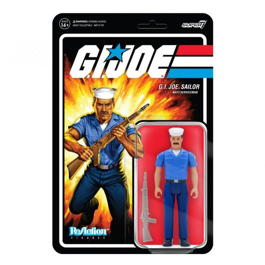G.I. Joe ReAction Action Figure Wave 2 - Navy Sailor Blueshirt with Moustache (Light Brown)