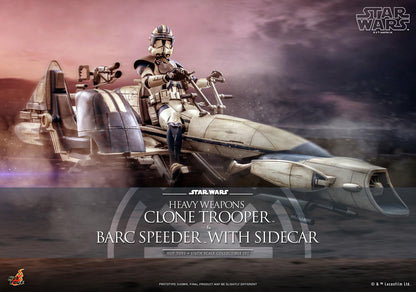 Heavy Weapons Clone Trooper with Barc Speeder and Sidecar - Star Wars Hot Toys Exclusive Collectibles 1/6 Scale Action Figure
