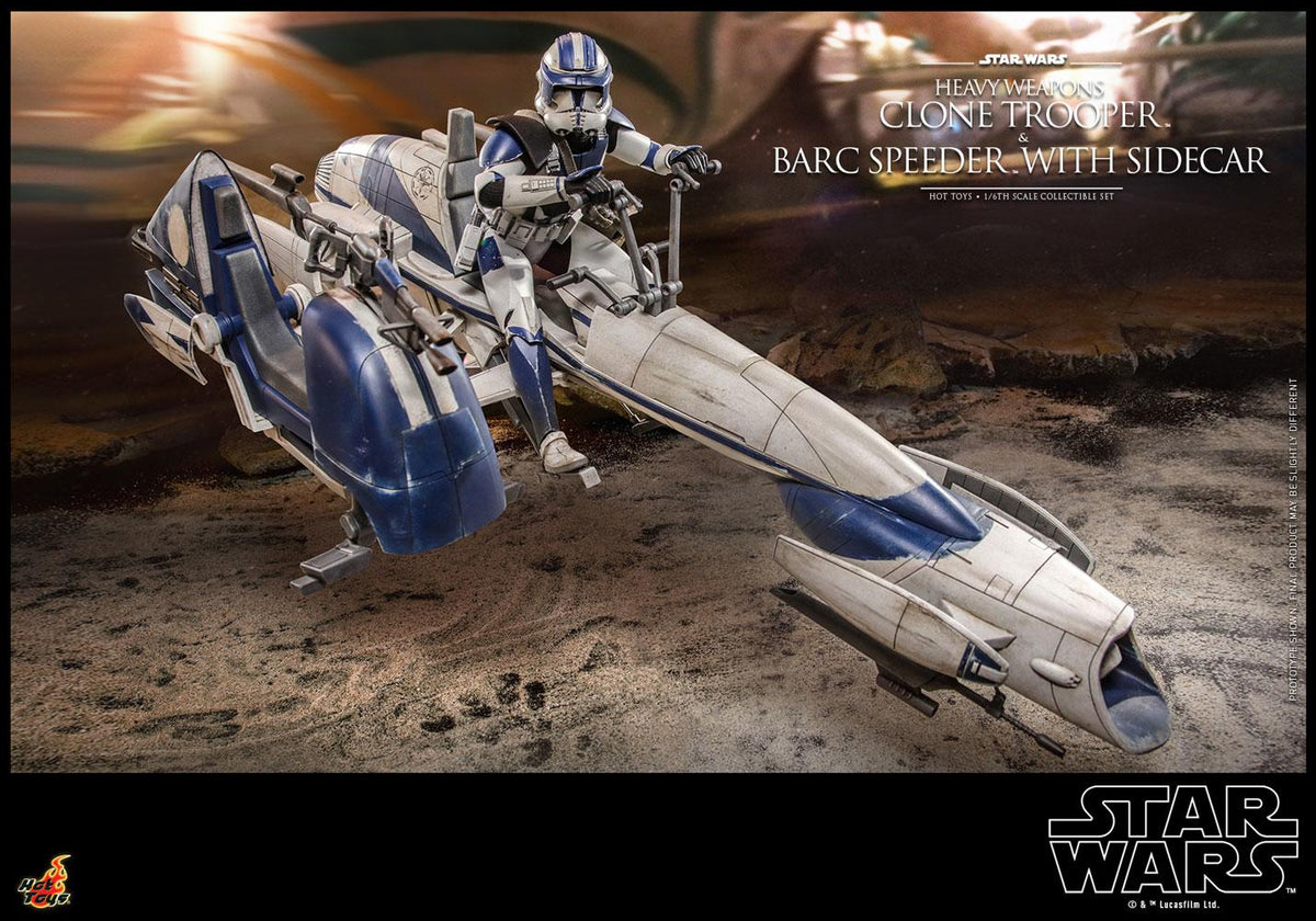 Heavy Weapons Clone Trooper with Barc Speeder and Sidecar - Star Wars Hot Toys Exclusive Collectibles 1/6 Scale Action Figure