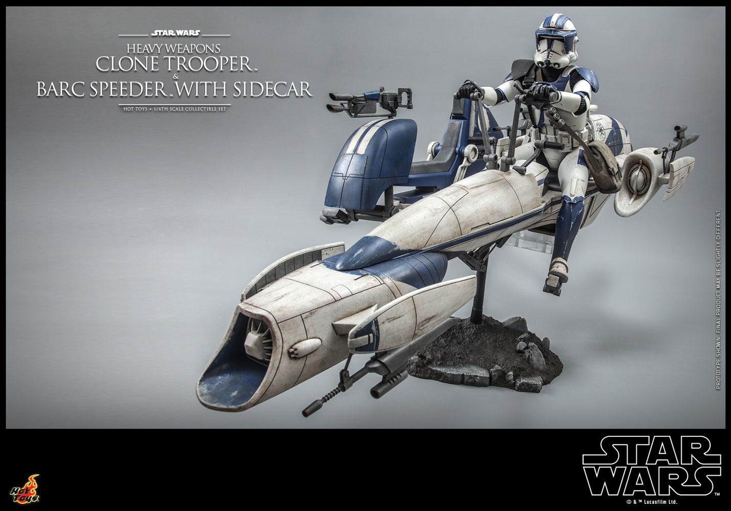 Heavy Weapons Clone Trooper with Barc Speeder and Sidecar - Star Wars Hot Toys Exclusive Collectibles 1/6 Scale Action Figure