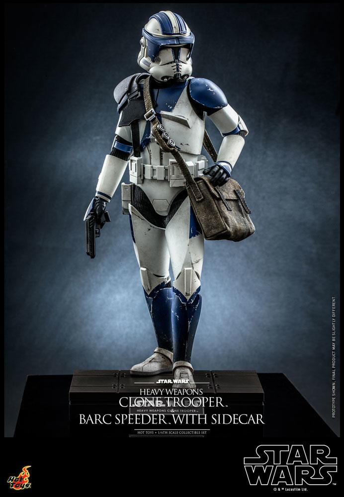 Heavy Weapons Clone Trooper with Barc Speeder and Sidecar - Star Wars Hot Toys Exclusive Collectibles 1/6 Scale Action Figure