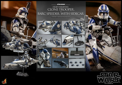 Heavy Weapons Clone Trooper with Barc Speeder and Sidecar - Star Wars Hot Toys Exclusive Collectibles 1/6 Scale Action Figure