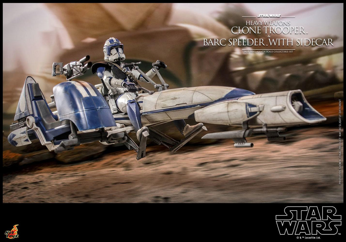 Heavy Weapons Clone Trooper with Barc Speeder and Sidecar - Star Wars Hot Toys Exclusive Collectibles 1/6 Scale Action Figure