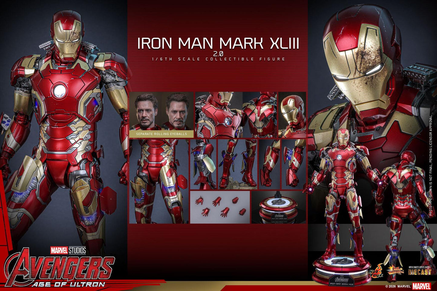 *PRE-ORDER Iron Man MK XLIII 2.0 - Marvel Studios Hot Toys Exclusive Collectible 1/6 Scale Action Figure
