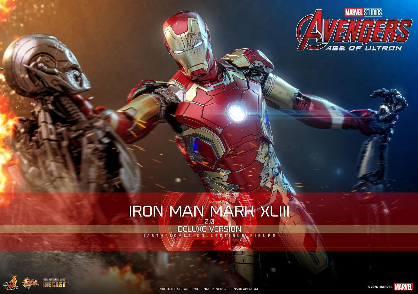 *PRE-ORDER Iron Man MK XLIII 2.0 (Deluxe) - Marvel Studios Hot Toys Exclusive Collectible 1/6 Scale Action Figure