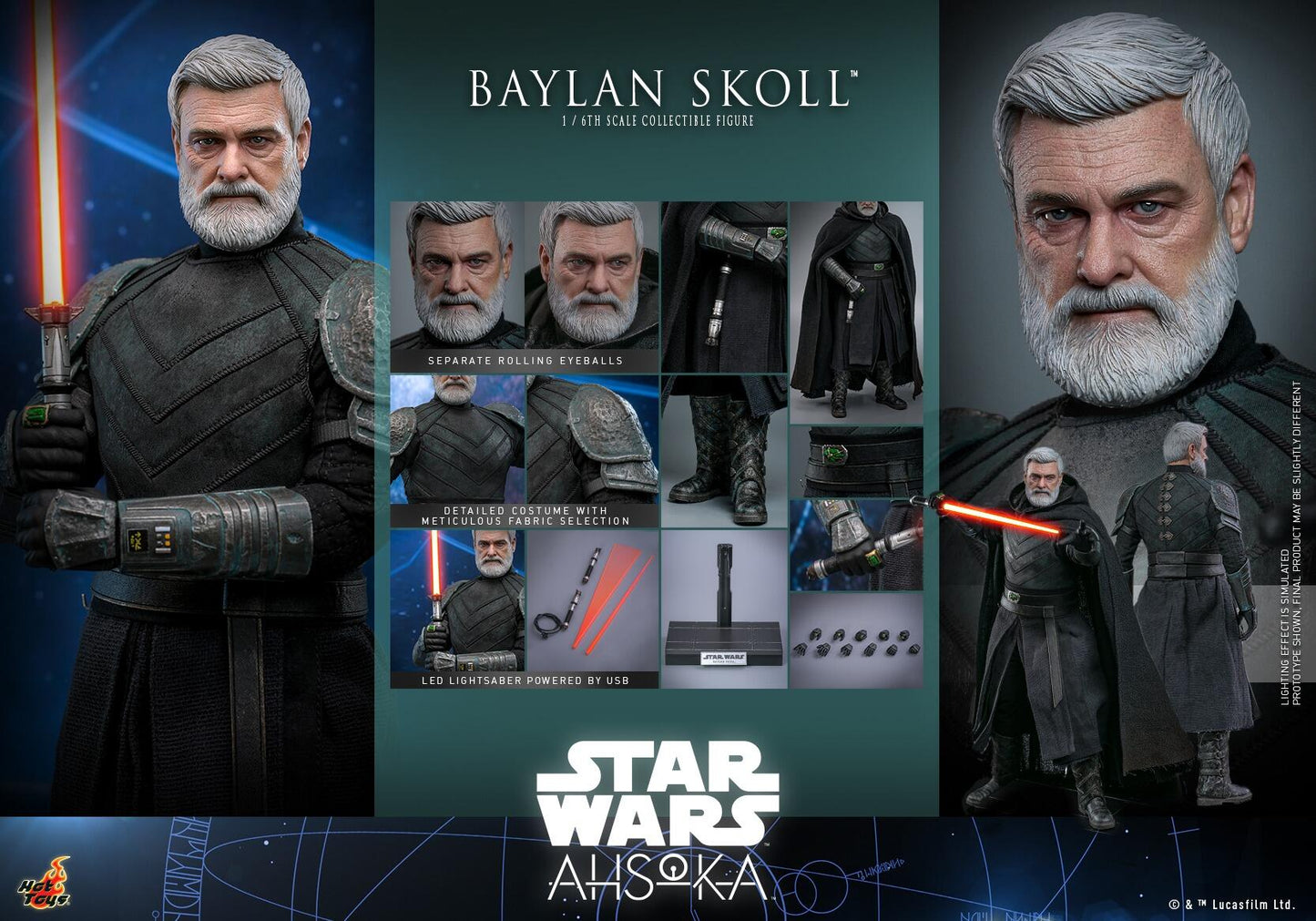 Baylan Skoll - Star Wars: Ahsoka Hot Toys Collectibles 1/6 Scale Action Figure
