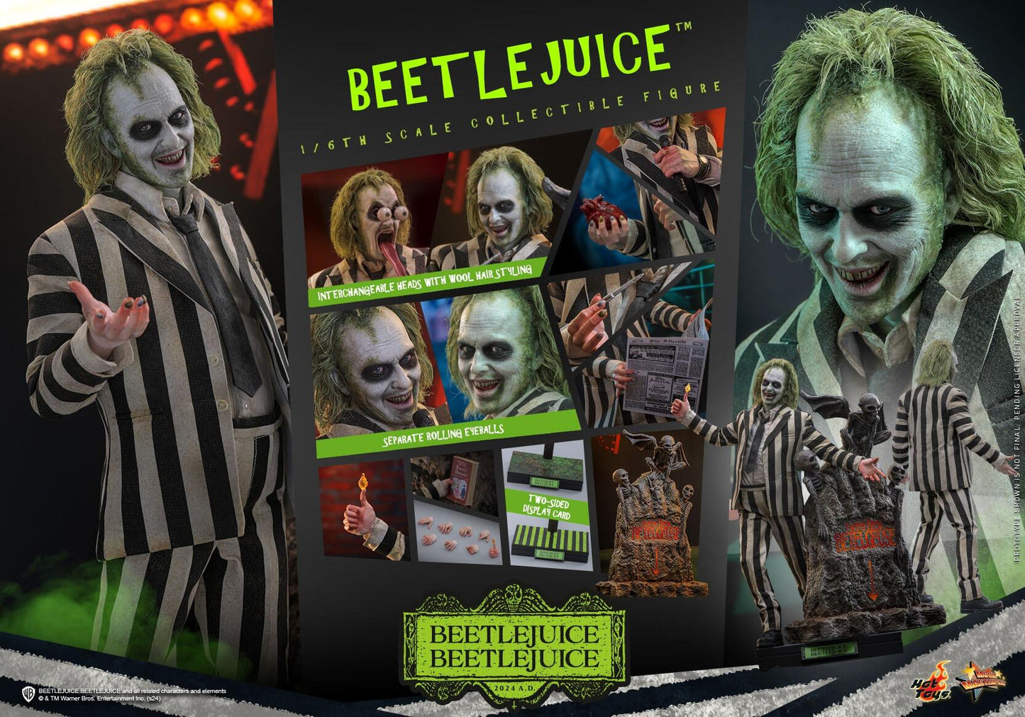 Beetlejuice - Beetlejuice, Beetlejuice Hot Toys Collectibles 1/6 Scale Action Figure