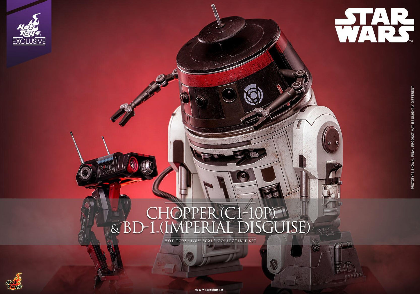 C1-10P Chopper & BD-1 (Imperial Disguise) - Star Wars Hot Toys Exclusive Collectibles 1/6 Scale Action Figure