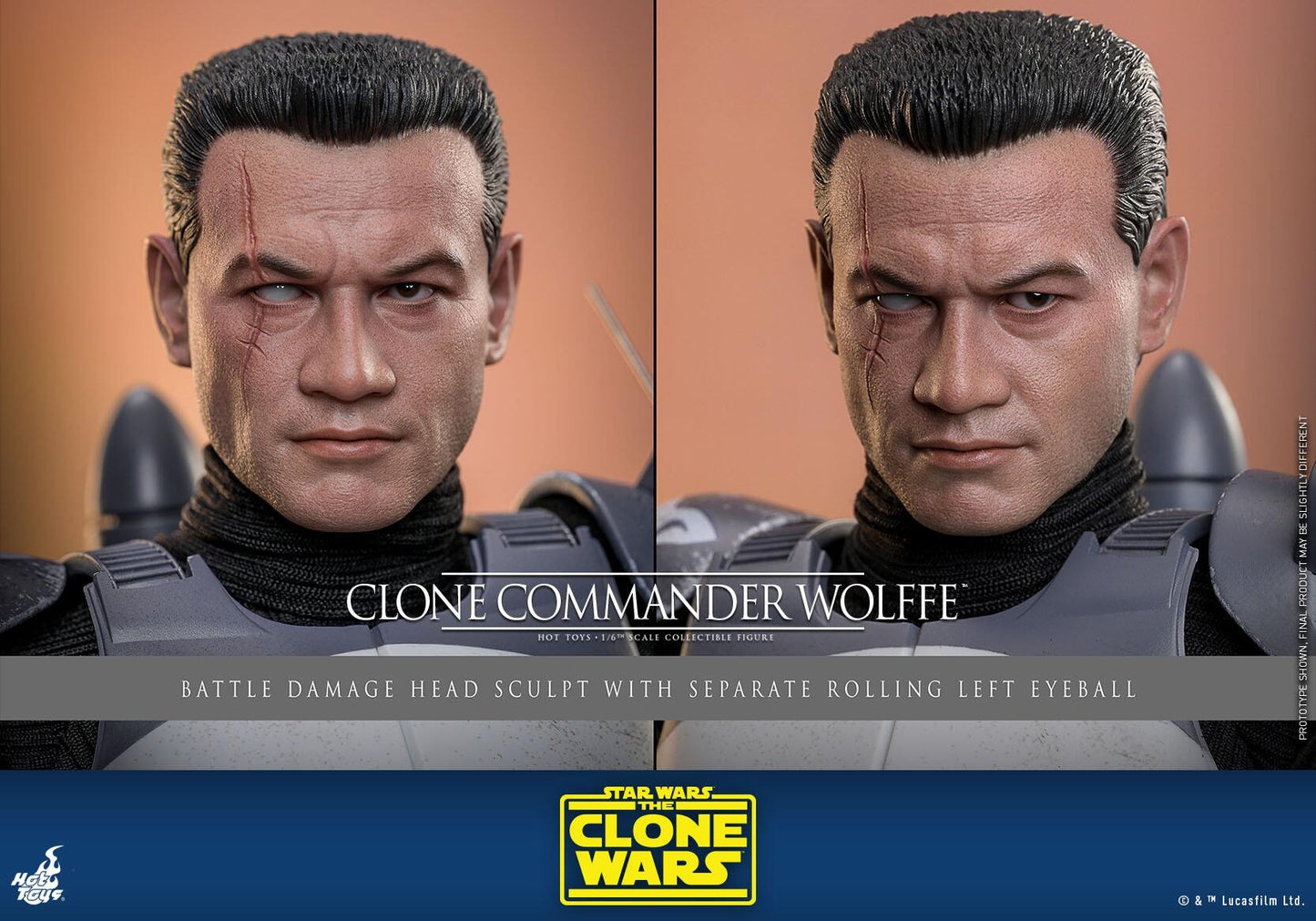 Clone Commander Wolffe - Star Wars: The Clone Wars Hot Toys Collectibles 1/6 Scale Action Figure