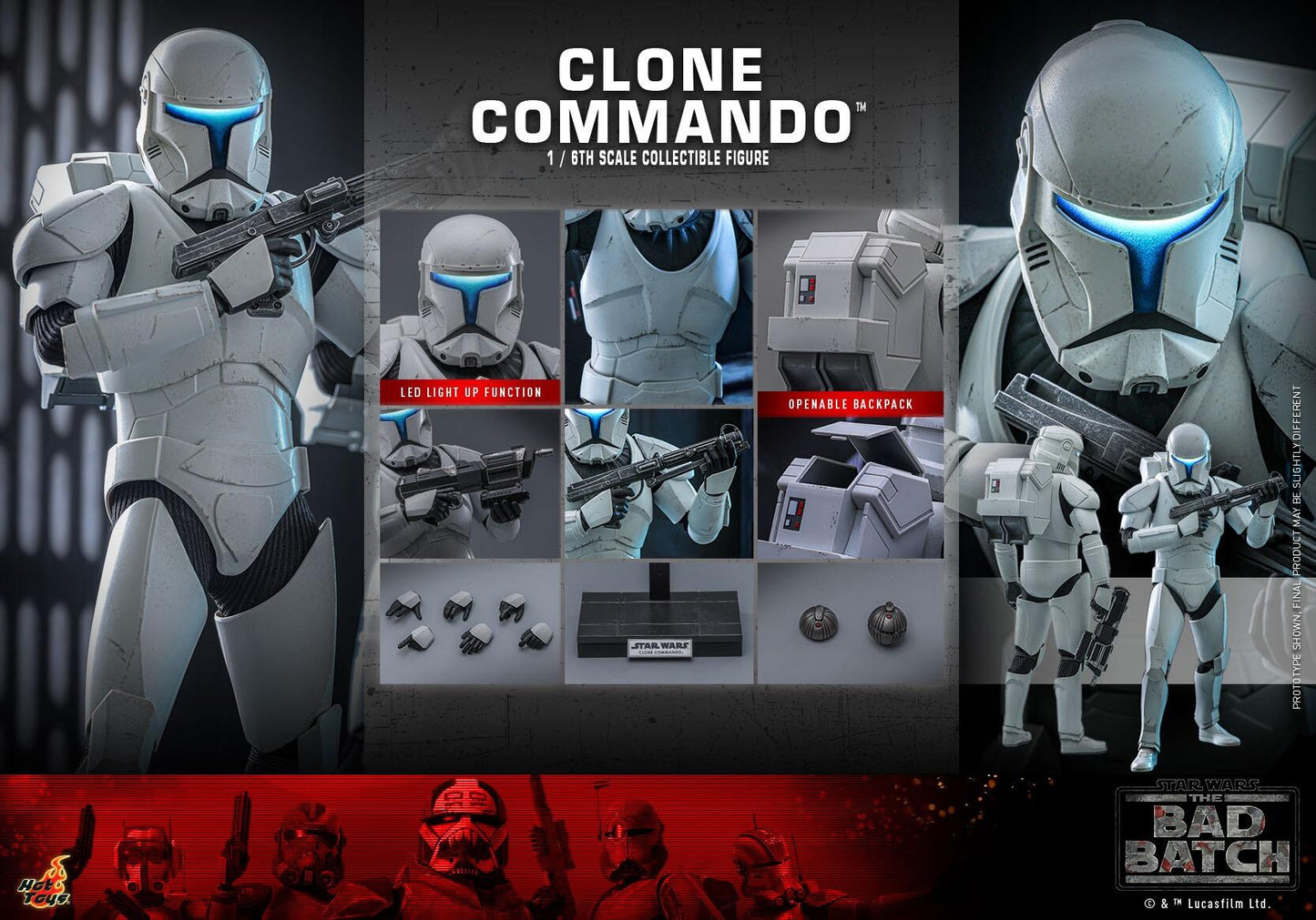Clone Commando - Star Wars: The Bad Batch Hot Toys Collectibles 1/6 Scale Action Figure
