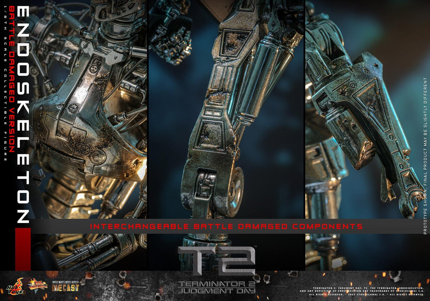 *PRE-ORDER Endoskeleton (Battle Damaged) - Terminator 2 Hot Toys Collectibles 1/6 Scale Action Figure