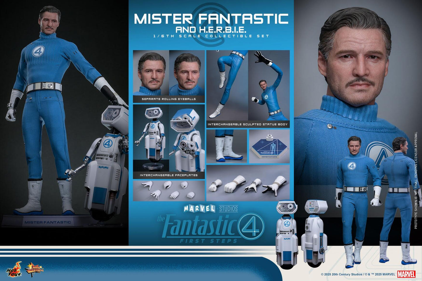 *PRE-ORDER Mr Fantastic (With H.E.R.B.I.E) - Fantastic Four: First Steps Marvel Hot Toys Collectibles 1/6 Scale Action Figure