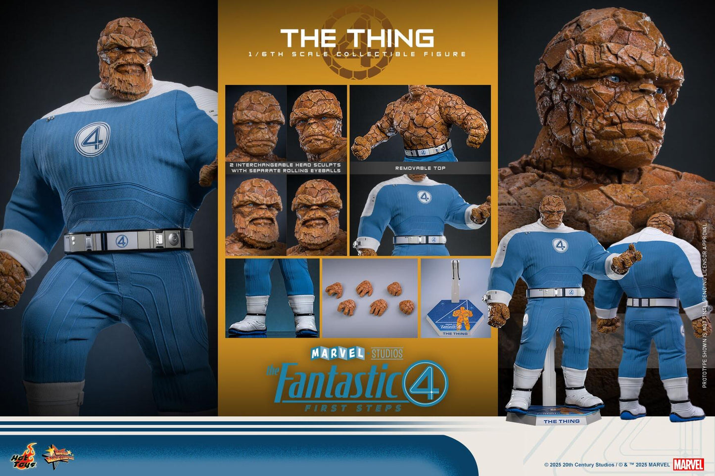 The Thing - Fantastic Four: First Steps Marvel Hot Toys Collectibles 1/6 Scale Action Figure
