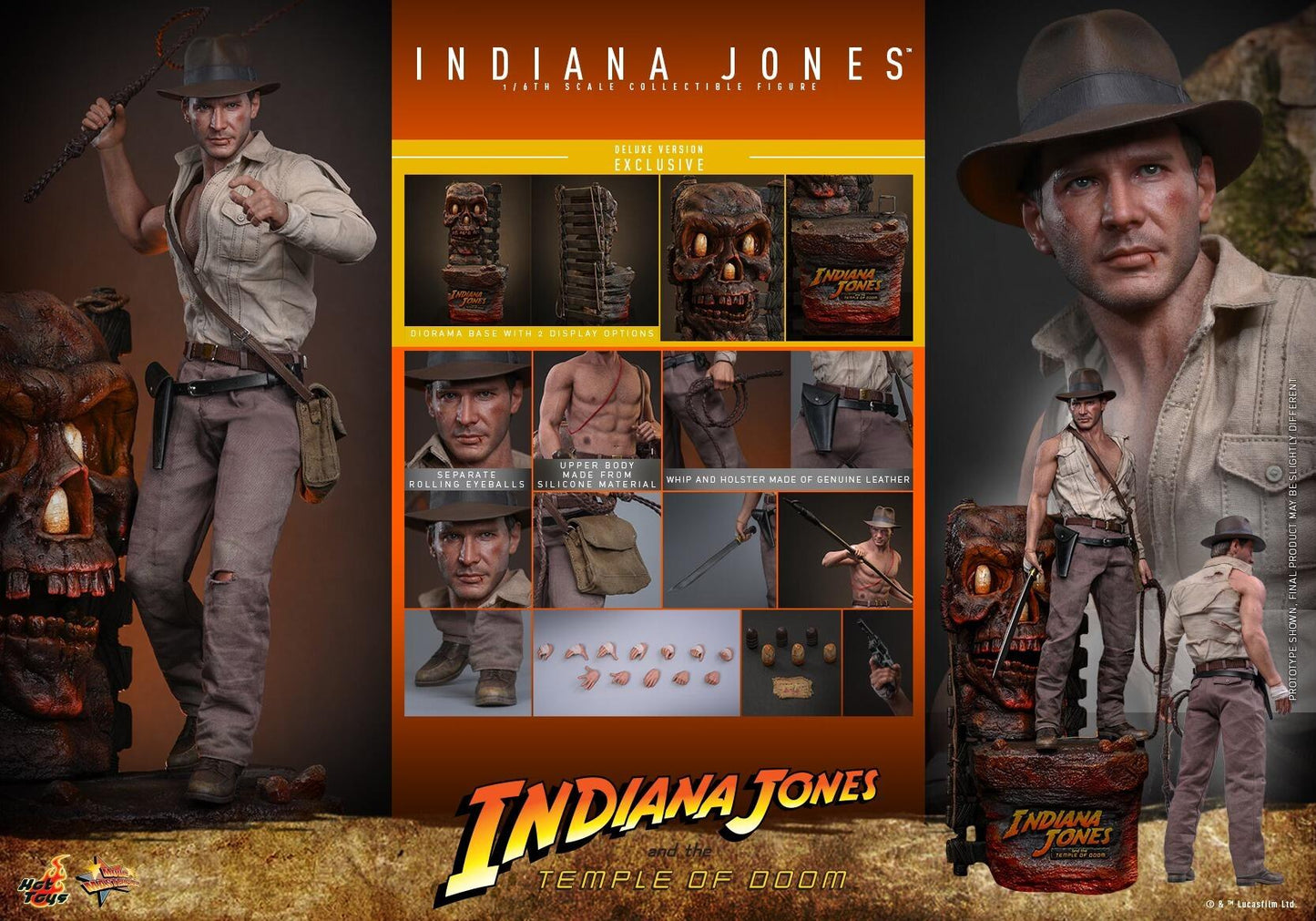 *PRE-ORDER Indiana Jones (Deluxe) - Indiana Jones & The Temple Of Doom Hot Toys Collectibles 1/6 Scale Action Figure