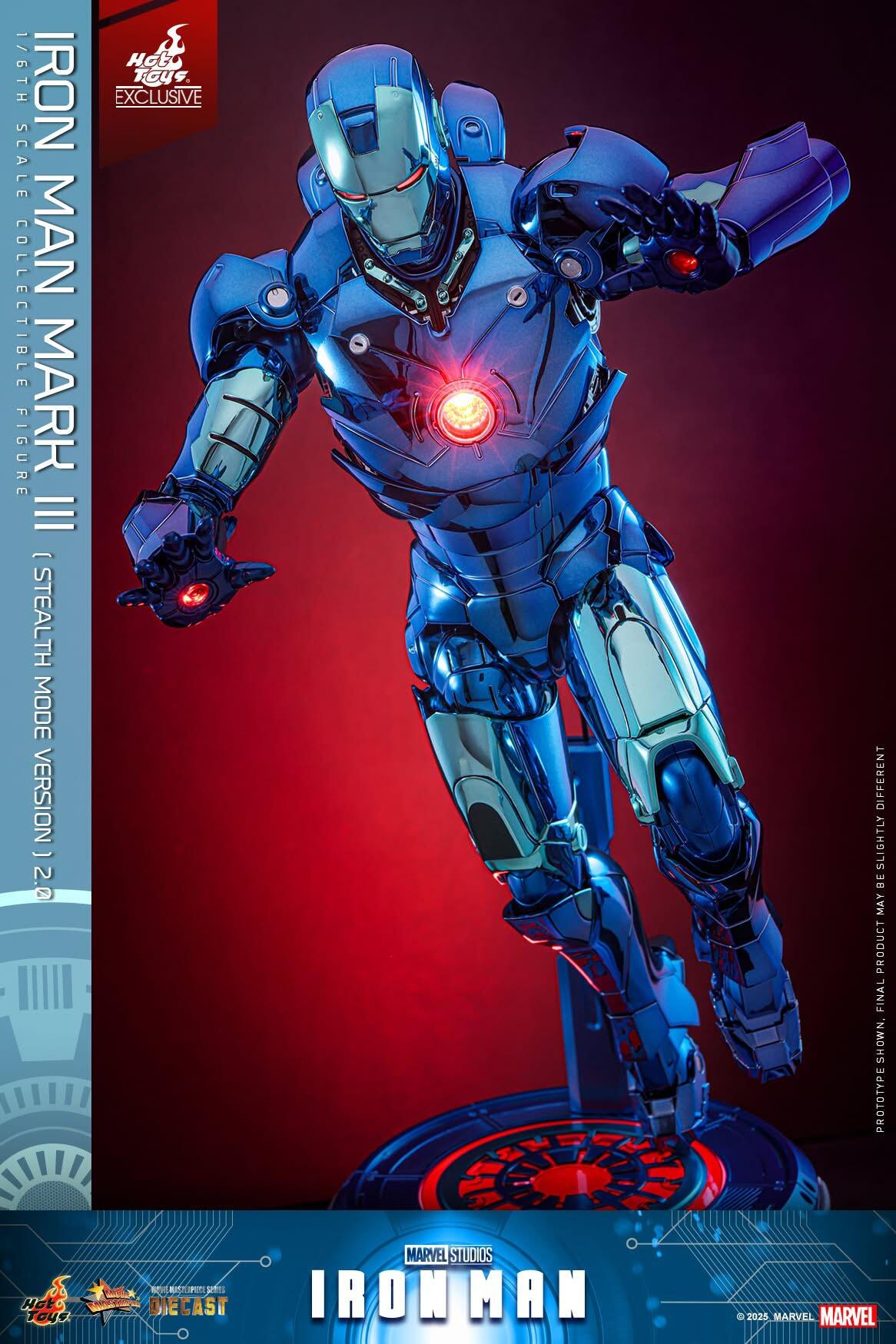 Iron Man MK III (Stealth Suit) 2.0 - Marvel Studios Hot Toys Exclusive Collectible 1/6 Scale Action Figure