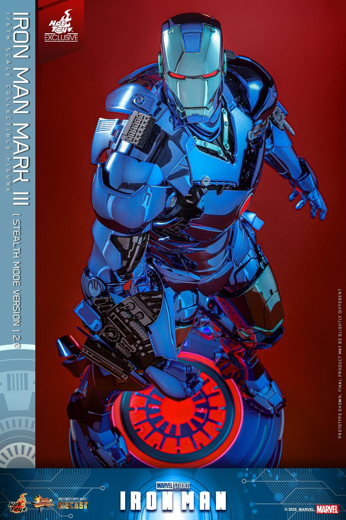 Iron Man MK III (Stealth Suit) 2.0 - Marvel Studios Hot Toys Exclusive Collectible 1/6 Scale Action Figure