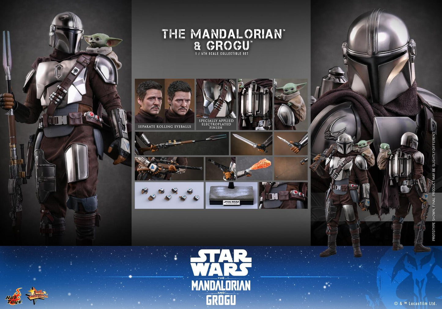 *PRE-ORDER The Mandalorian & Grogu - Star Wars: The Mandalorian & Grogu Hot Toys Collectibles 1/6th Scale Action Figure
