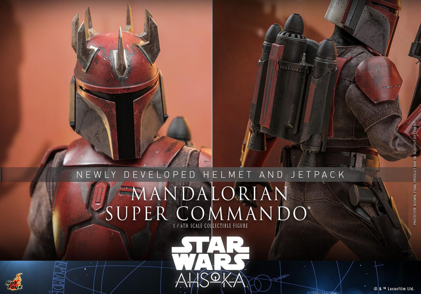 Mandalorian Super Commando - Star Wars: Ahsoka Hot Toys Collectibles 1/6 Scale Action Figure