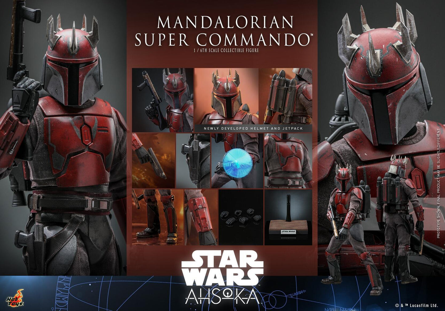 Mandalorian Super Commando - Star Wars: Ahsoka Hot Toys Collectibles 1/6 Scale Action Figure