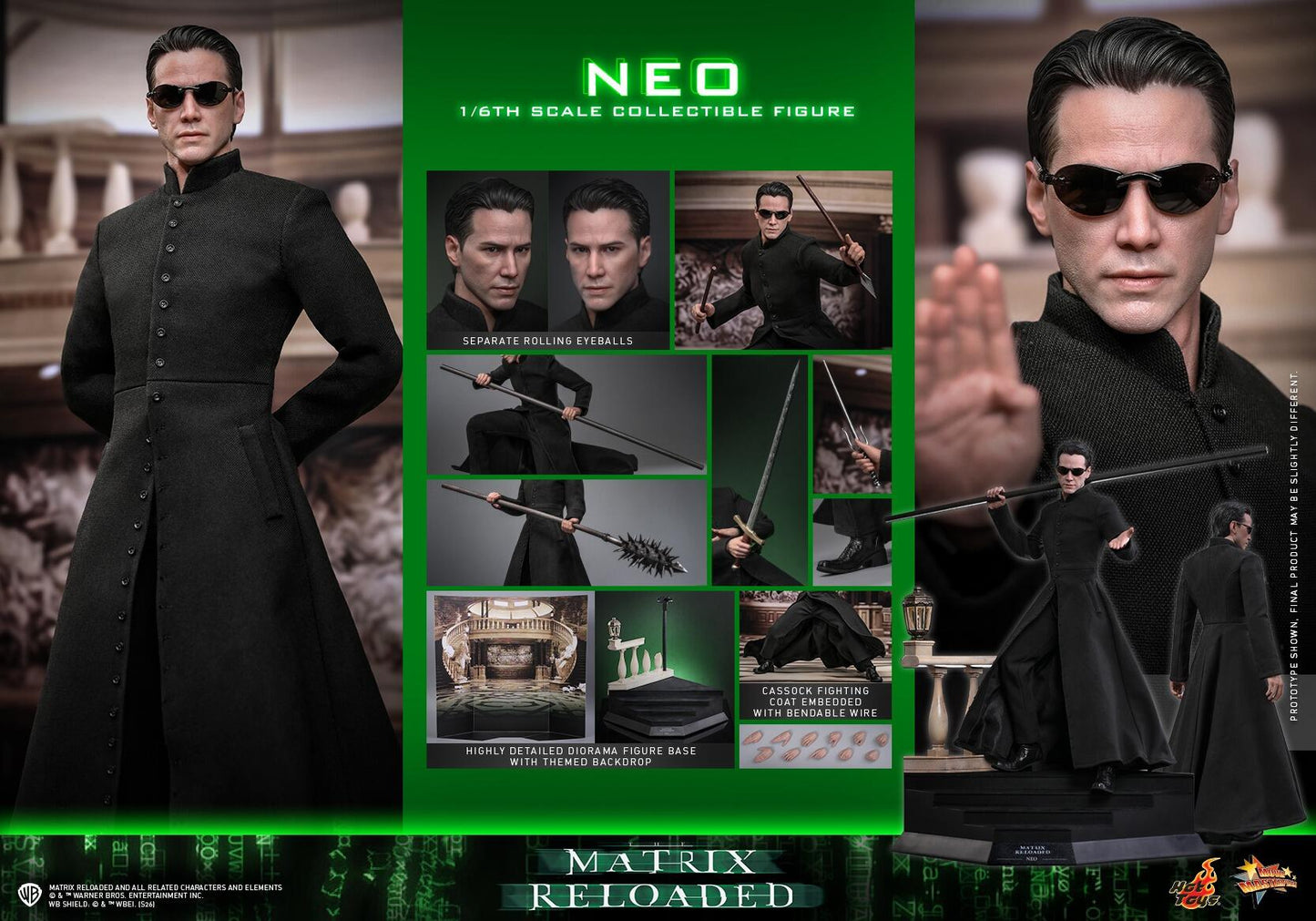 *PRE-ORDER Neo - The Matrix Reloaded Hot Toys Collectibles 1/6 Scale Action Figure