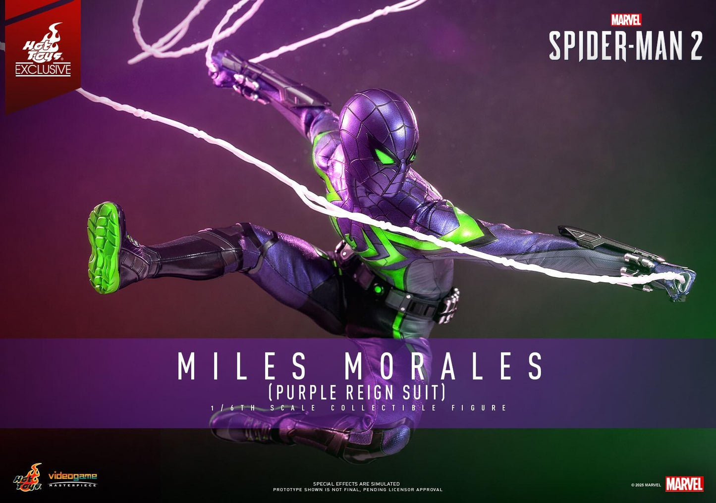 Miles Morales (Purple Reign Suit) - Marvel Spider-Man 2 Hot Toys Exclusive Collectible 1/6 Scale Action Figure