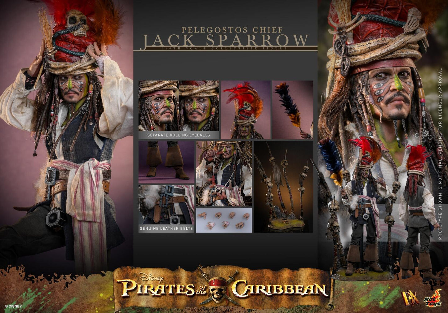*PRE-ORDER Pelegostos Chief Jack Sparrow - Pirates of the Caribbean: Dead Man's Chest Hot Toys Collectibles 1/6 Scale Action Figure