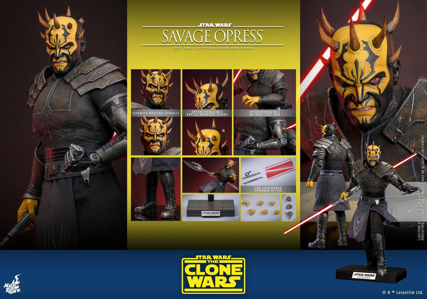 Savage Opress - Star Wars: The Clone Wars Hot Toys Collectibles 1/6 Scale Action Figure