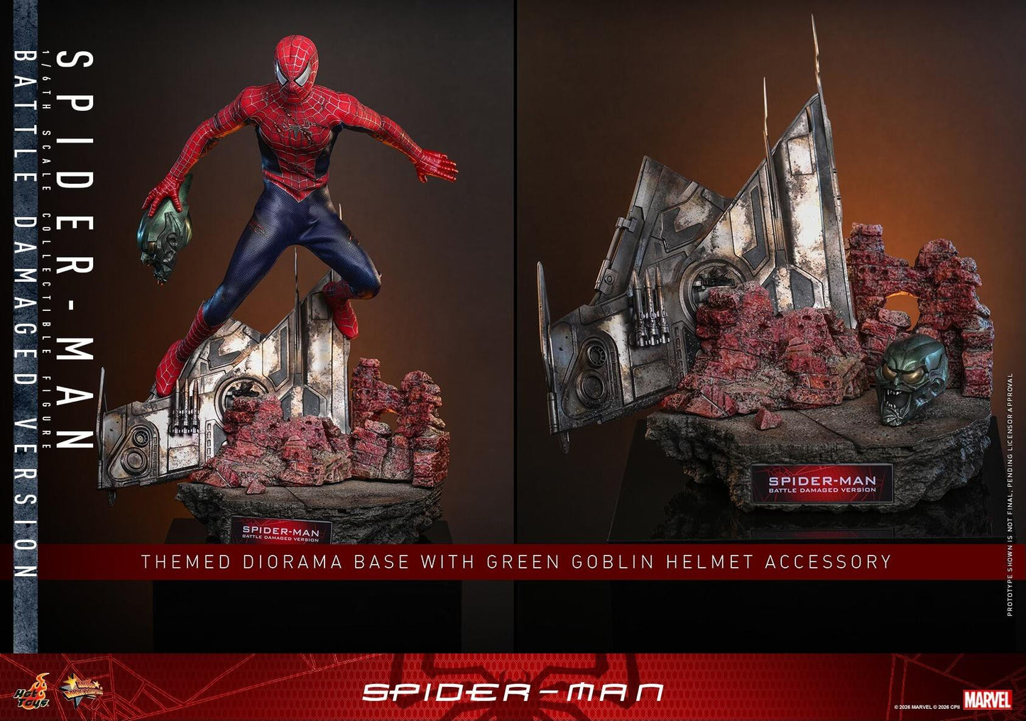 *PRE-ORDER Spider-Man (Battle Damaged) - Spider-Man (2002) Hot Toys Collectibles 1/6 Scale Action Figure