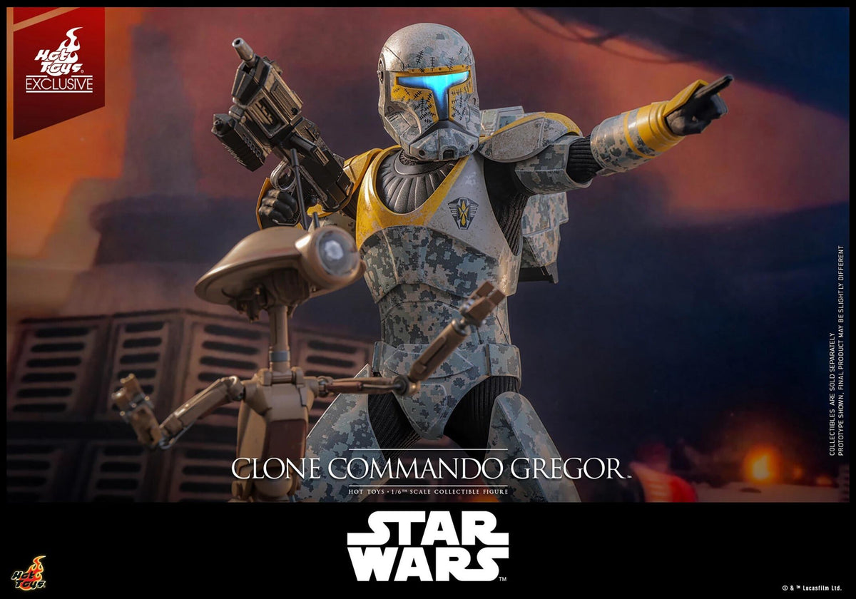 Clone Commando Gregor - Star Wars: The Clone Wars Hot Toys Collectibles 1/6 Scale Action Figure