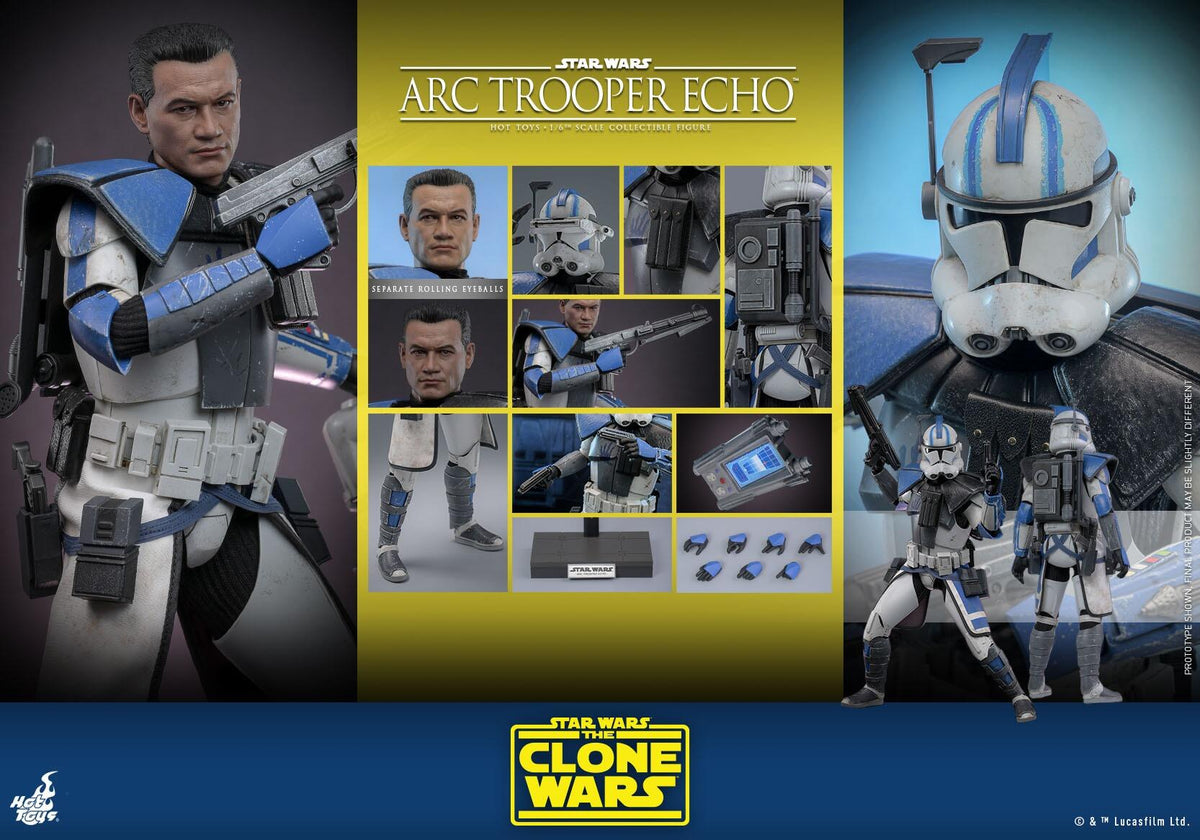 Arc Trooper Echo - Star Wars: The Clone Wars Hot Toys Collectibles 1/6 Scale Action Figure