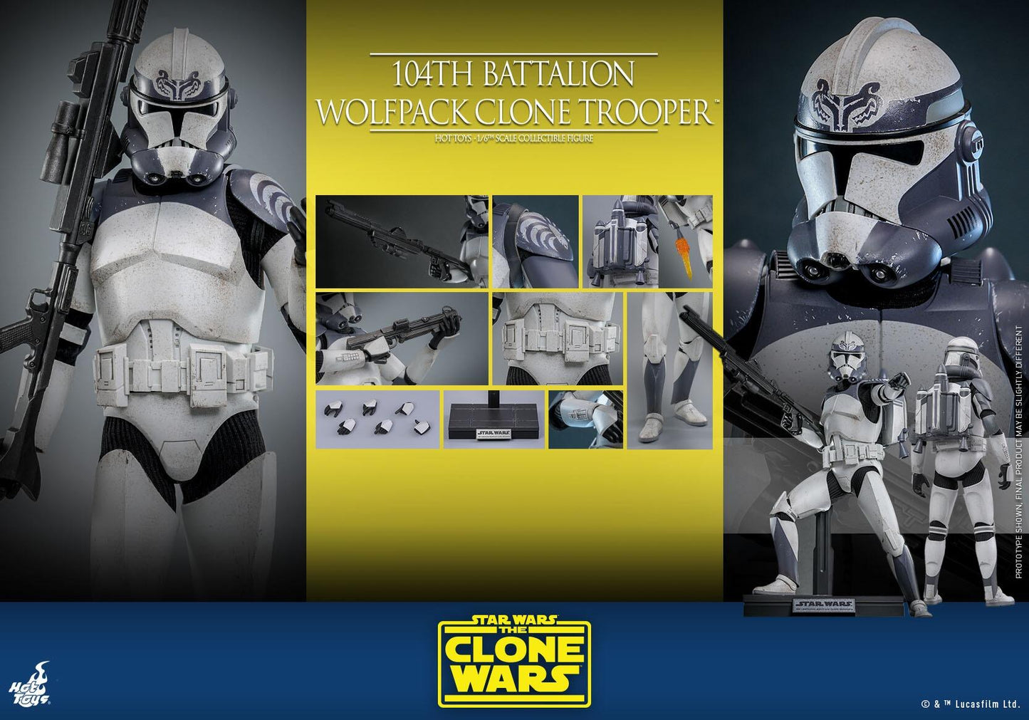 104th Battalion Wolfpack Clone Trooper - Star Wars: The Clone Wars Hot Toys Collectibles 1/6 Scale Action Figure