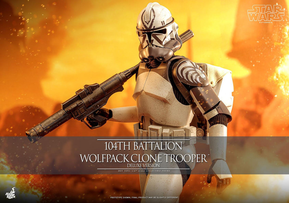 104th Battalion Wolfpack Clone Trooper (Deluxe) - Star Wars: The Clone Wars Hot Toys Collectibles 1/6 Scale Action Figure