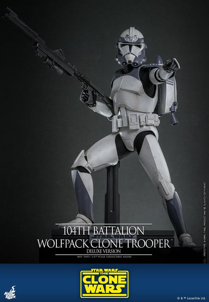 104th Battalion Wolfpack Clone Trooper (Deluxe) - Star Wars: The Clone Wars Hot Toys Collectibles 1/6 Scale Action Figure