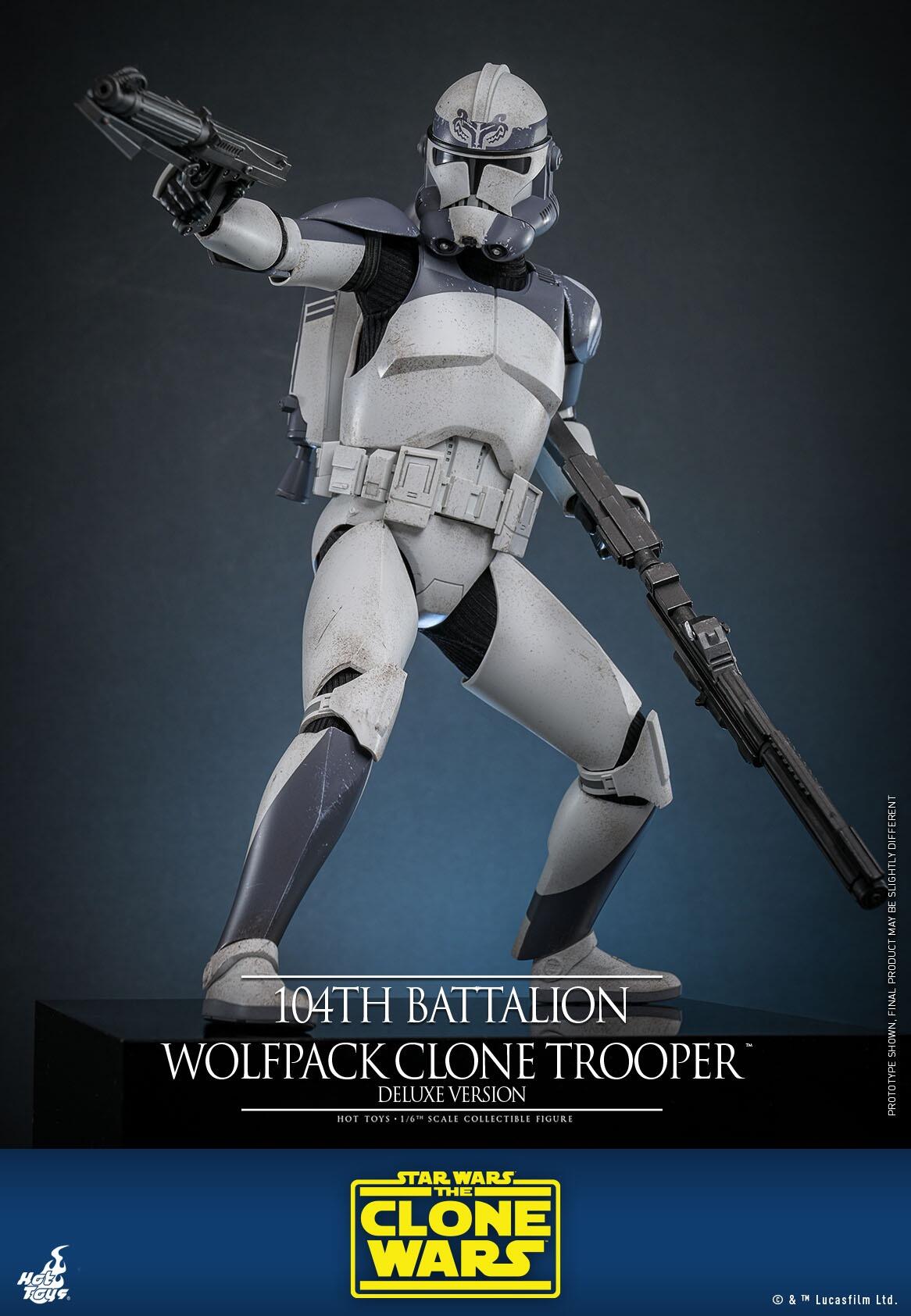 104th Battalion Wolfpack Clone Trooper (Deluxe) - Star Wars: The Clone Wars Hot Toys Collectibles 1/6 Scale Action Figure