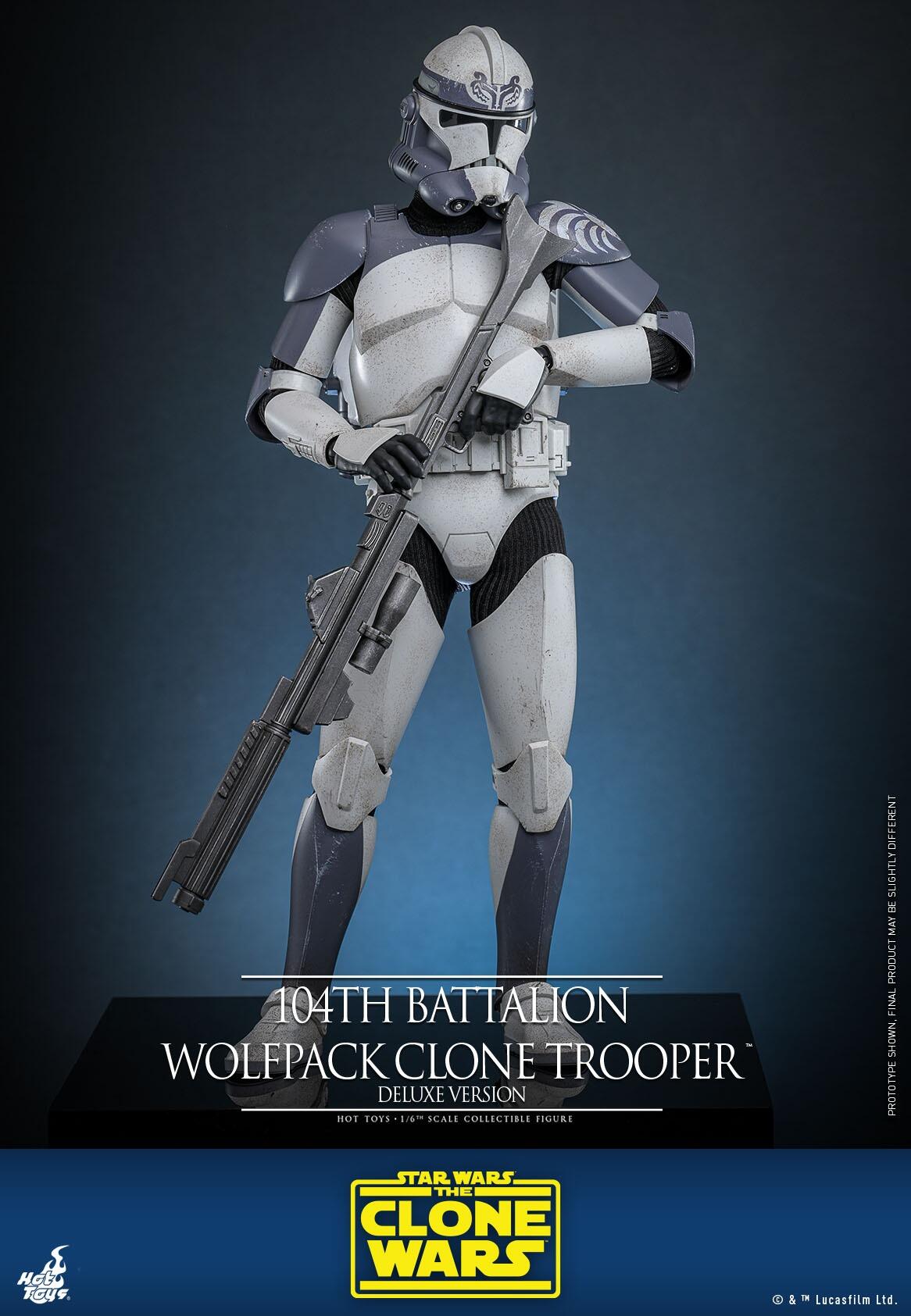 104th Battalion Wolfpack Clone Trooper (Deluxe) - Star Wars: The Clone Wars Hot Toys Collectibles 1/6 Scale Action Figure
