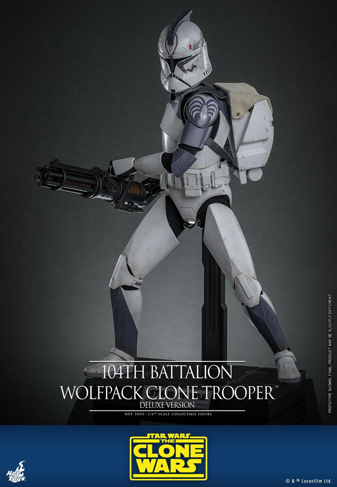 104th Battalion Wolfpack Clone Trooper (Deluxe) - Star Wars: The Clone Wars Hot Toys Collectibles 1/6 Scale Action Figure