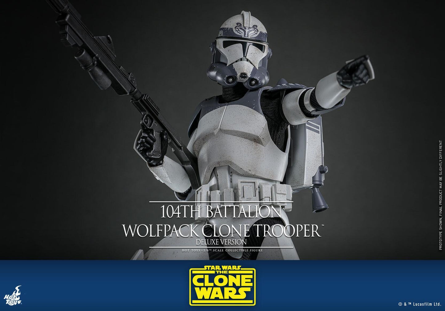 104th Battalion Wolfpack Clone Trooper (Deluxe) - Star Wars: The Clone Wars Hot Toys Collectibles 1/6 Scale Action Figure