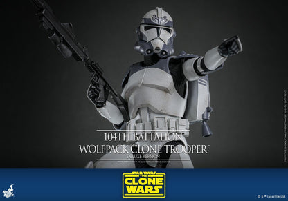 104th Battalion Wolfpack Clone Trooper (Deluxe) - Star Wars: The Clone Wars Hot Toys Collectibles 1/6 Scale Action Figure