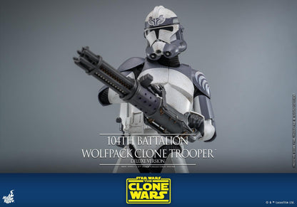 104th Battalion Wolfpack Clone Trooper (Deluxe) - Star Wars: The Clone Wars Hot Toys Collectibles 1/6 Scale Action Figure