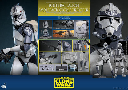 104th Battalion Wolfpack Clone Trooper (Deluxe) - Star Wars: The Clone Wars Hot Toys Collectibles 1/6 Scale Action Figure