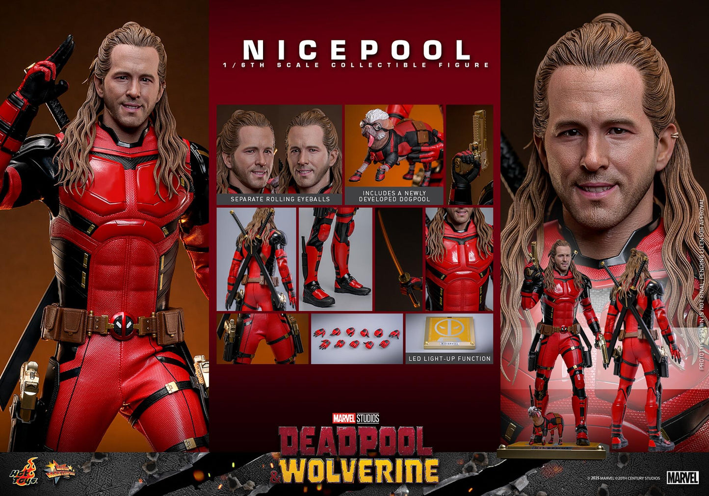 Nicepool - Marvel Deadpool & Wolverine Hot Toys Collectibles 1/6 Scale Action Figure